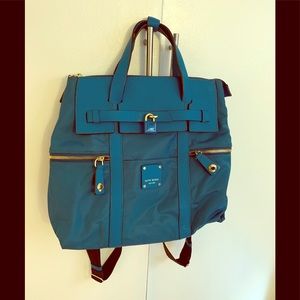 Henri Bendel Jetsetter backpack satchel, teal